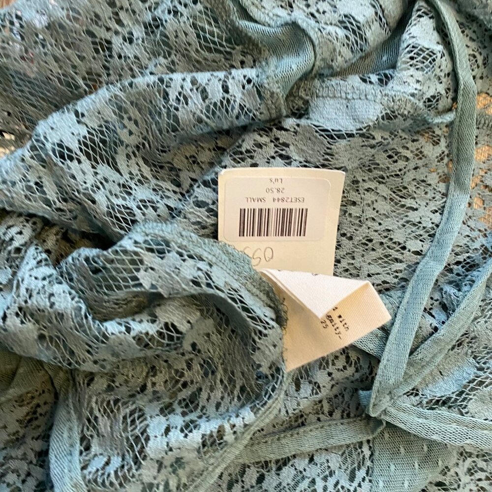 Artistic Works By Lu Top Sleeveless Semi Sheer Lace Green Sz S Whimsy Fairy NWT - Picture 4 of 11